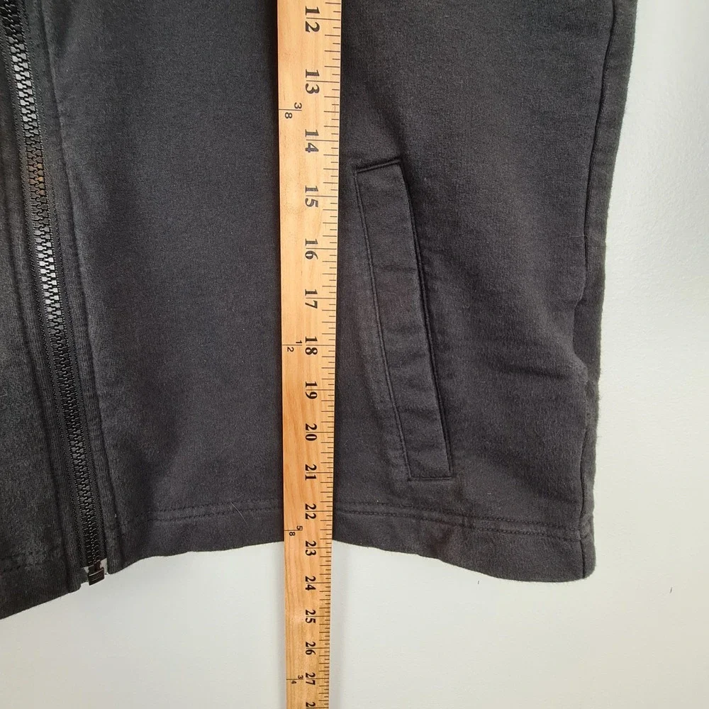 Harley Davidson‎ Womens Black Sleeveless Full Zip Hoodie Vest Size Medium Logo
